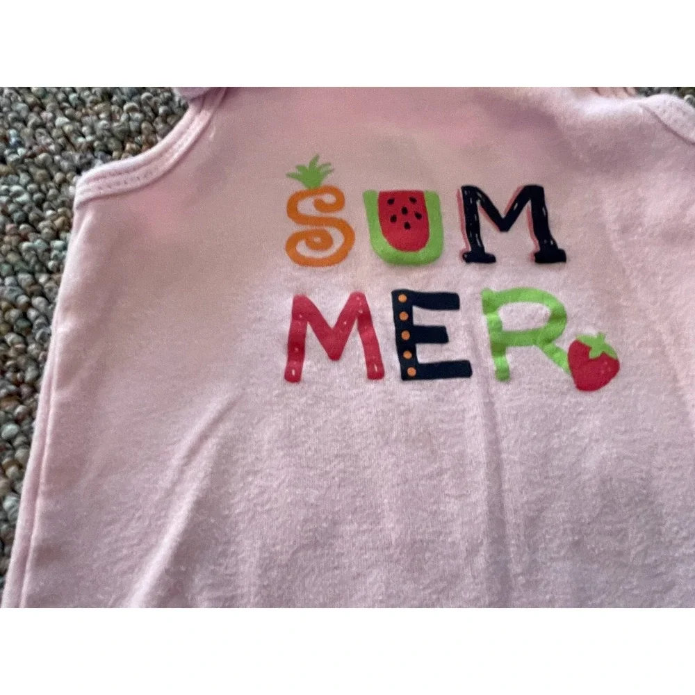 HB Pink Sleeveless Summer Bodysuits 6-9M